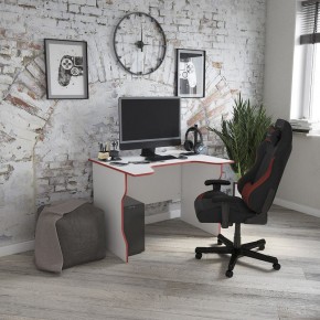 Стол компьютерный ВАРДИГ K2 100x82, белый/красный в Воткинске - votkinsk.ok-mebel.com | фото 4