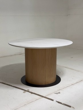 Стол MESA D120 цвет БЕЛЫЙ МРАМОР M326 / Каркас OAK, ®DISAUR в Воткинске - votkinsk.ok-mebel.com | фото 3