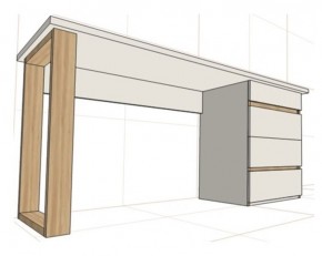 Стол письменный с тумбой 4 ящика (1250) в Воткинске - votkinsk.ok-mebel.com | фото 2