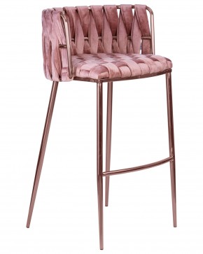 Стул барный DOBRIN EMMA ROSE GOLD, розовый велюр (VF-10) в Воткинске - votkinsk.ok-mebel.com | фото 2