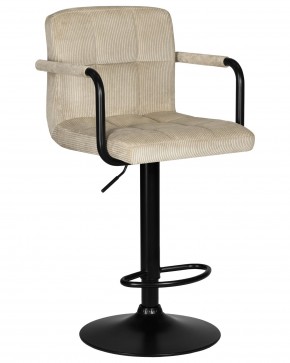 Стул барный DOBRIN KRUGER ARM BLACK, бежевый вельвет (LAR-E2041-04) в Воткинске - votkinsk.ok-mebel.com | фото