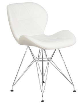 Стул обеденный DOBRIN BUTTERFLY CHROME, ножки хром, цвет белый в Воткинске - votkinsk.ok-mebel.com | фото 2