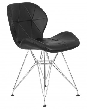 Стул обеденный DOBRIN BUTTERFLY CHROME, ножки хром, цвет чёрный в Воткинске - votkinsk.ok-mebel.com | фото 2