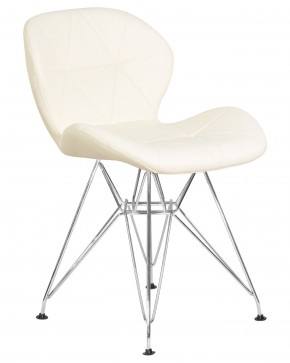 Стул обеденный DOBRIN BUTTERFLY CHROME, ножки хром, цвет кремовый в Воткинске - votkinsk.ok-mebel.com | фото 2