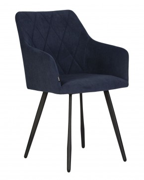 Стул обеденный DOBRIN ROBY, ЭМАЛЬ ЧЕРНЫЙ МУАР велюр Catania Dark Blue в Воткинске - votkinsk.ok-mebel.com | фото
