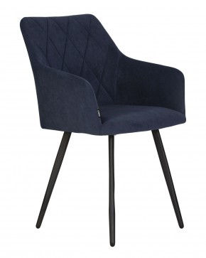 Стул обеденный DOBRIN ROBY, ЭМАЛЬ ЧЕРНЫЙ МУАР велюр Catania Dark Blue в Воткинске - votkinsk.ok-mebel.com | фото 2
