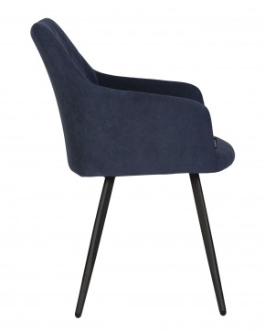 Стул обеденный DOBRIN ROBY, ЭМАЛЬ ЧЕРНЫЙ МУАР велюр Catania Dark Blue в Воткинске - votkinsk.ok-mebel.com | фото 3