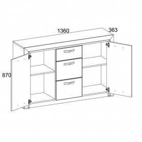 Тумба 2D3S, OLIVIA, цвет вудлайн крем/дуб анкона в Воткинске - votkinsk.ok-mebel.com | фото 2