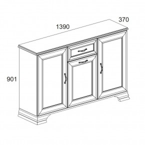 Тумба 3D1S, TIFFANY, цвет вудлайн кремовый в Воткинске - votkinsk.ok-mebel.com | фото 2