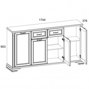 Тумба 4D1S, MONAKO, цвет Сосна винтаж/дуб анкона в Воткинске - votkinsk.ok-mebel.com | фото 2