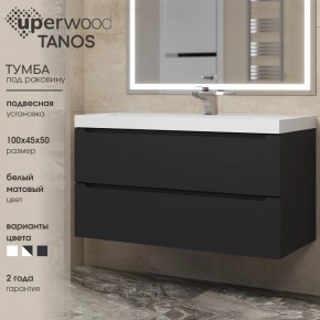 Тумба под раковину Uperwood Tanos 100 см, подвесная, черная матовая в Воткинске - votkinsk.ok-mebel.com | фото 3