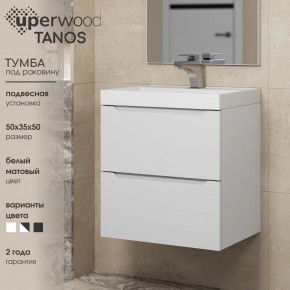 Тумба под раковину Uperwood Tanos 50 см, подвесная, белая матовая в Воткинске - votkinsk.ok-mebel.com | фото 6
