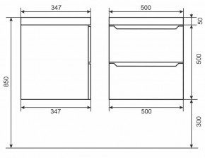 Тумба под раковину Uperwood Tanos 50 см, подвесная, черная матовая в Воткинске - votkinsk.ok-mebel.com | фото 3