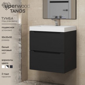 Тумба под раковину Uperwood Tanos 50 см, подвесная, черная матовая в Воткинске - votkinsk.ok-mebel.com | фото 4