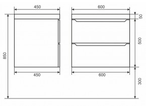 Тумба под раковину Uperwood Tanos 60 см, подвесная, черная матовая в Воткинске - votkinsk.ok-mebel.com | фото 6
