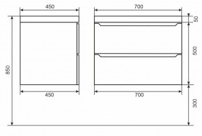 Тумба под раковину Uperwood Tanos 70 см, подвесная, белая/графит в Воткинске - votkinsk.ok-mebel.com | фото 6