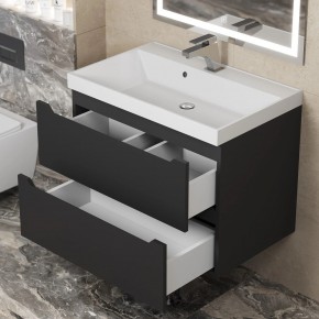 Тумба под раковину Uperwood Tanos 70 см, подвесная, черная матовая в Воткинске - votkinsk.ok-mebel.com | фото 2