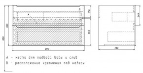 Тумба под раковину Uperwood Tanos 90 см, подвесная, белая матовая в Воткинске - votkinsk.ok-mebel.com | фото 3
