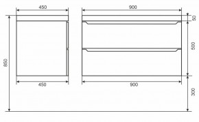 Тумба под раковину Uperwood Tanos 90 см, подвесная, черная матовая в Воткинске - votkinsk.ok-mebel.com | фото 6