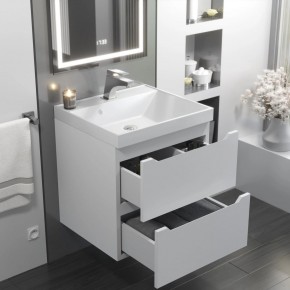 Тумба с раковиной Uperwood Tanos 50 см, подвесная, белая матовая в Воткинске - votkinsk.ok-mebel.com | фото 11