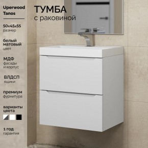Тумба с раковиной Uperwood Tanos 50 см, подвесная, белая матовая в Воткинске - votkinsk.ok-mebel.com | фото 5