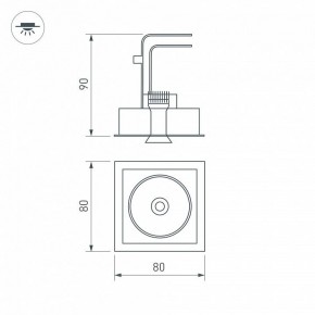 Встраиваемый светильник Arlight CL-SIMPLE-S80x80-9W Warm3000 (BK, 45 deg) 028149 в Воткинске - votkinsk.ok-mebel.com | фото 9