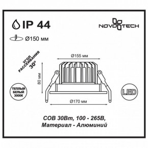 Встраиваемый светильник Novotech Drum 357604 в Воткинске - votkinsk.ok-mebel.com | фото 3