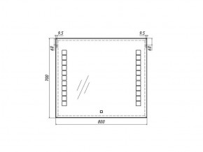 Зеркало Quadro 80 alum с подсветкой Sansa (SQ1017Z) в Воткинске - votkinsk.ok-mebel.com | фото 7